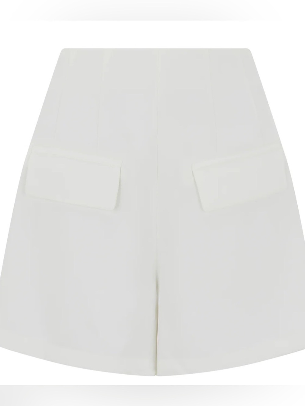 Odd Muse High-Rise White Tailored Shorts with Front Flap Pockets